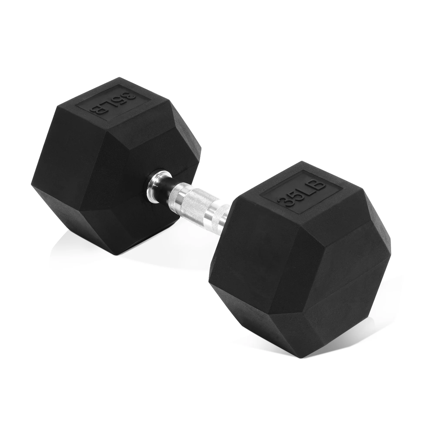 FTURACLE 35 LB Rubber Hex Dumbbell with Non-Slip Grip for Home Gym Strength Training-Single