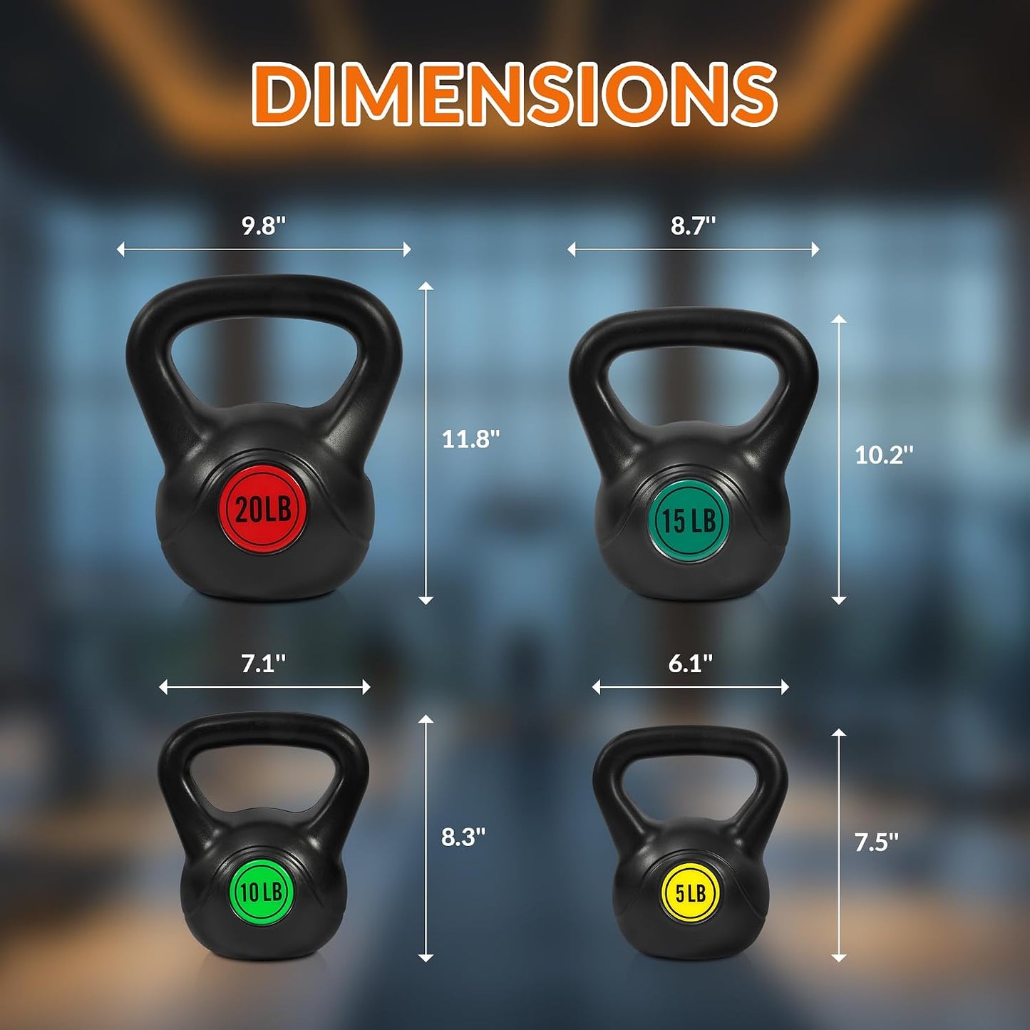 Fitvids 60lbs Kettlebell Set, Solid Weight Kettlebells for Full-Body Strength Training, Home Gym Fitness Workout Weights