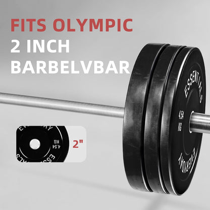 Fitvids 2‑Inch 10lbs Olympic Bumper Plates Set, Rubber Weight Plates for Home Gym Strength & Olympic Lifting