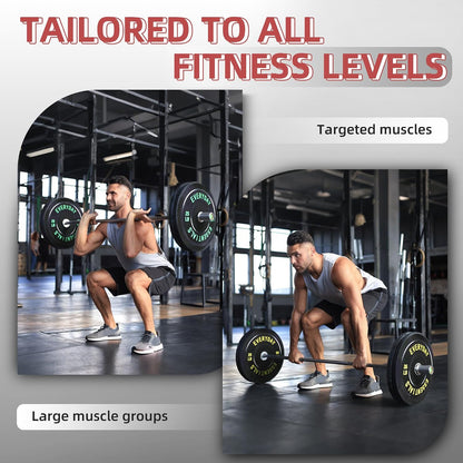 Fitvids 2‑Inch 10lbs Olympic Bumper Plates Set, Rubber Weight Plates for Home Gym Strength & Olympic Lifting
