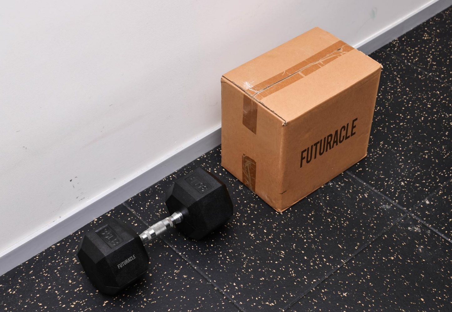 FUTURACLE 35 LB Rubber Hex Dumbbell with Non-Slip Grip for Home Gym Strength Training-Single