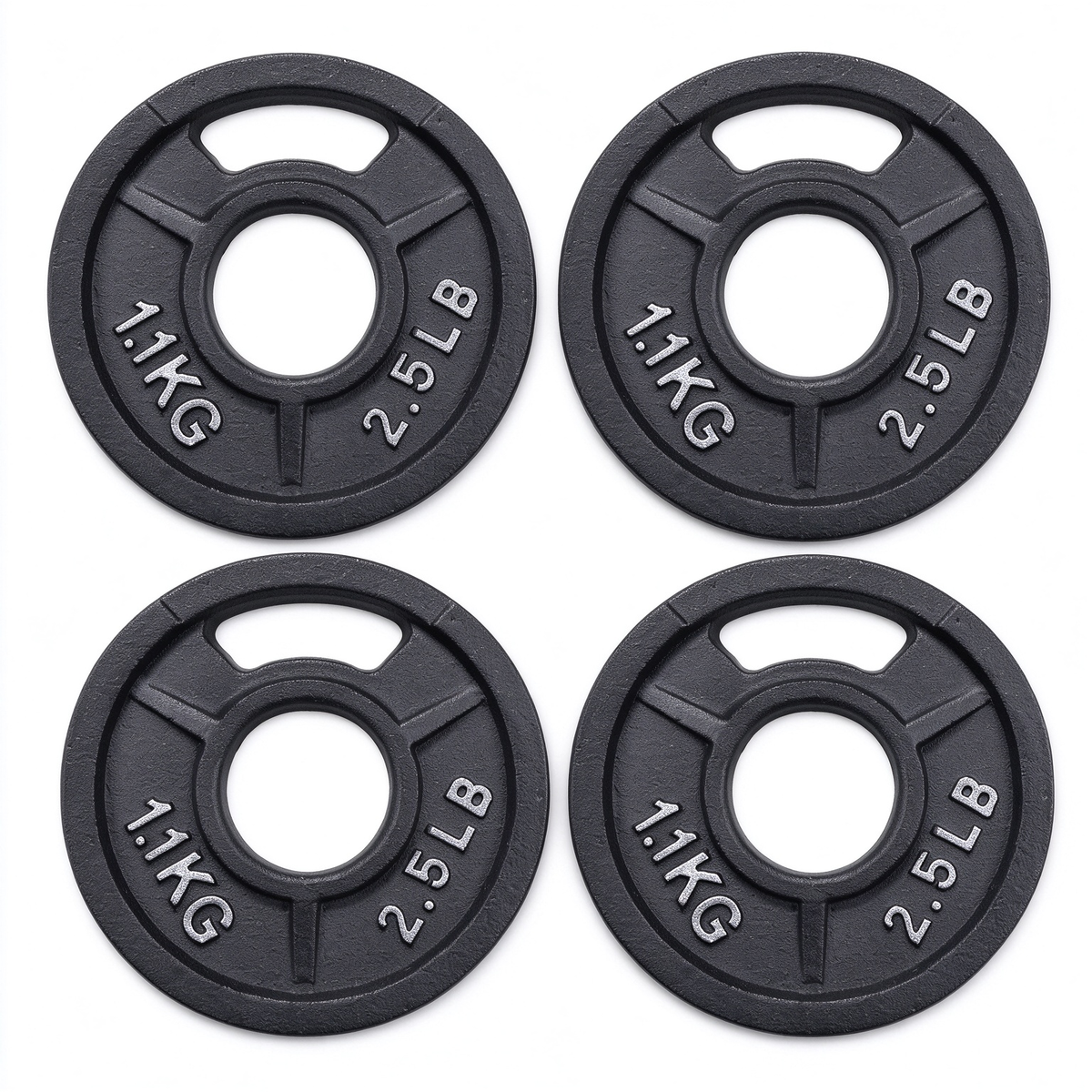 Fitvids 2-Inch Standard Cast Iron Plate 4 X 2.5LB Weight Plate for Strength Training, Weightlifting and Crossfit