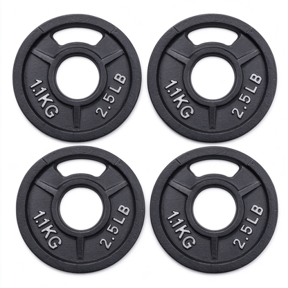 Fitvids 2-Inch Standard Cast Iron Plate 4 X 2.5LB Weight Plate for Strength Training, Weightlifting and Crossfit