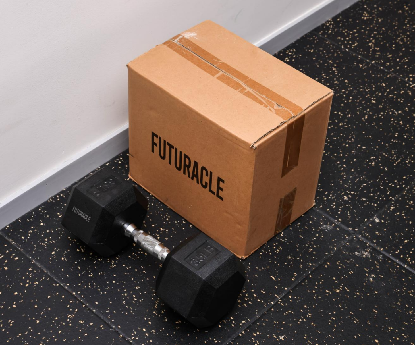 FUTURACLE 35 LB Rubber Hex Dumbbell with Non-Slip Grip for Home Gym Strength Training-Single