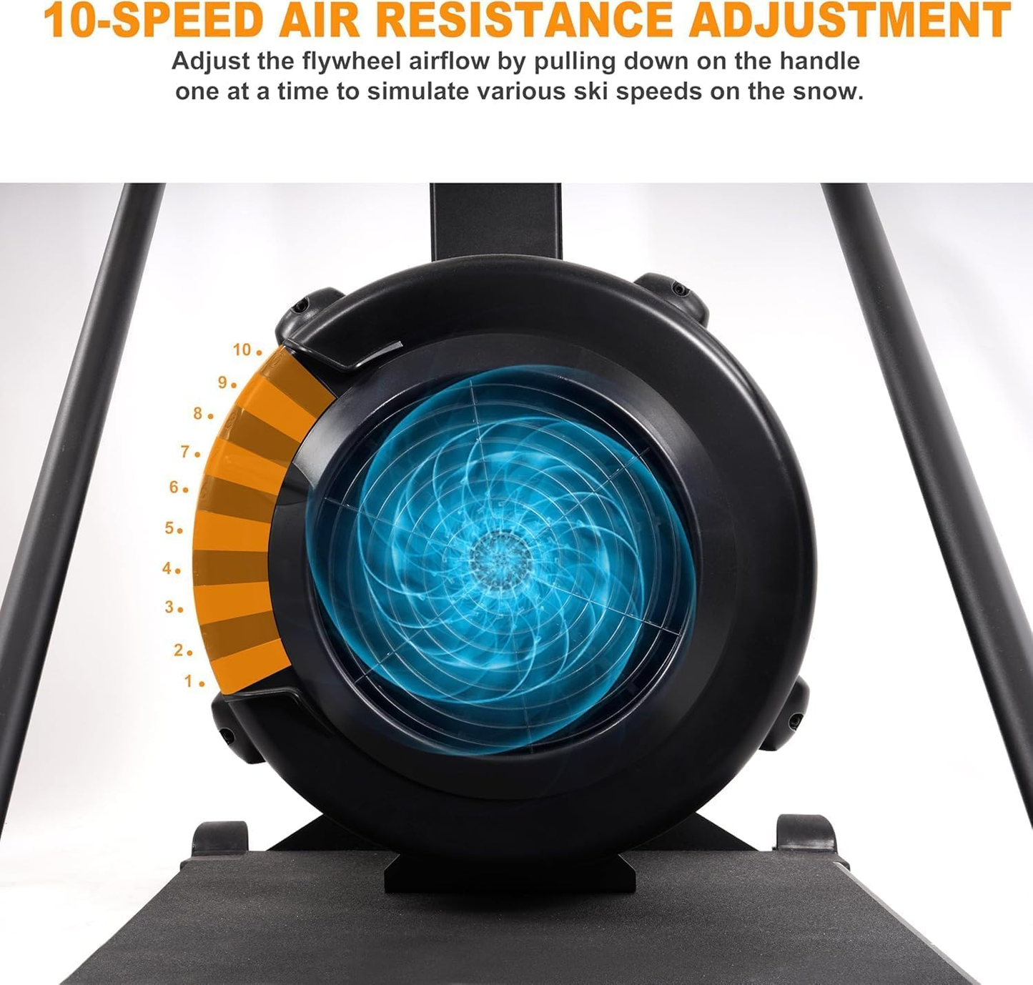 FUTURACLE Ski Machine, Indoor Aerobic Wind Resistance Machine, Skiing Machine with LCD Display, Home Gym Strength Training Equipment