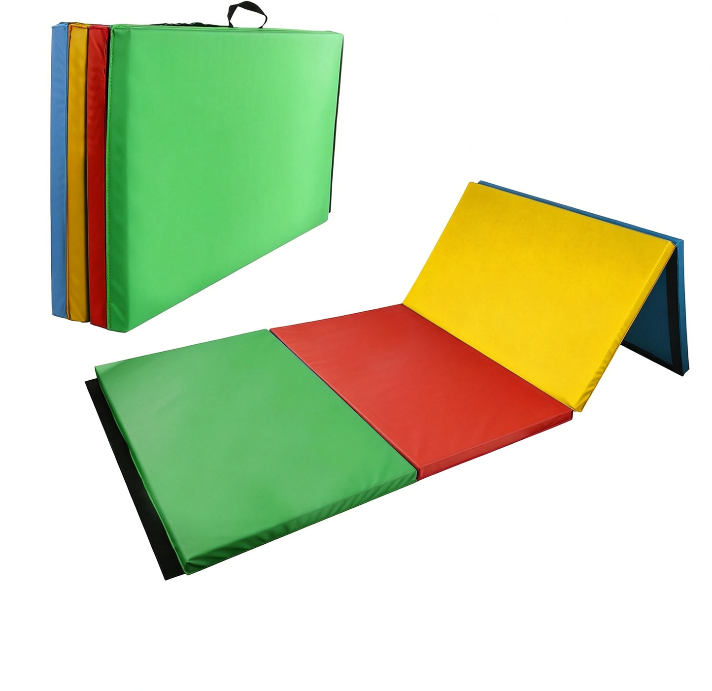 Fitvids Folding Gymnastics Mat 4' x 8' x 2" Thick Exercise Mat with Carrying Handles for Tumbling Workout