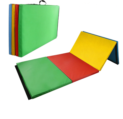 Fitvids Folding Gymnastics Mat 4' x 8' x 2" Thick Exercise Mat with Carrying Handles for Tumbling Workout