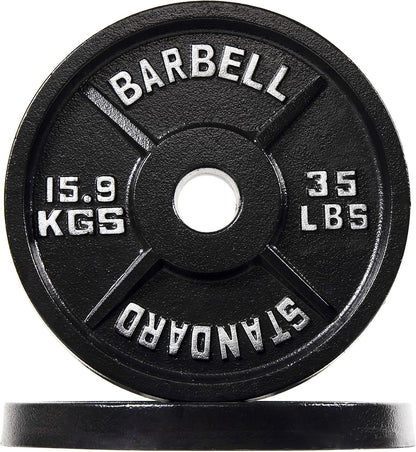 Fitvids 2-Inch Olympic Cast Iron Plate Weight Plate for Strength Training, Weightlifting and Crossfit